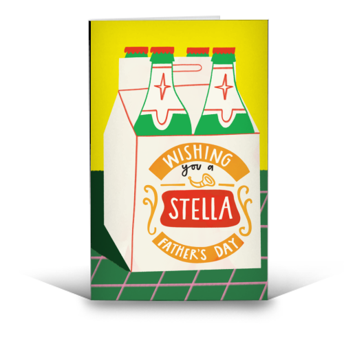 Funny Stella Beer Father's Day Giftware - funny greeting card by AbiGoLucky