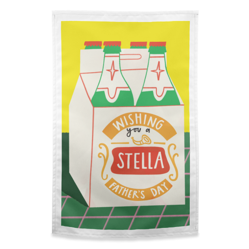 Funny Stella Beer Father's Day Giftware - funny tea towel by AbiGoLucky