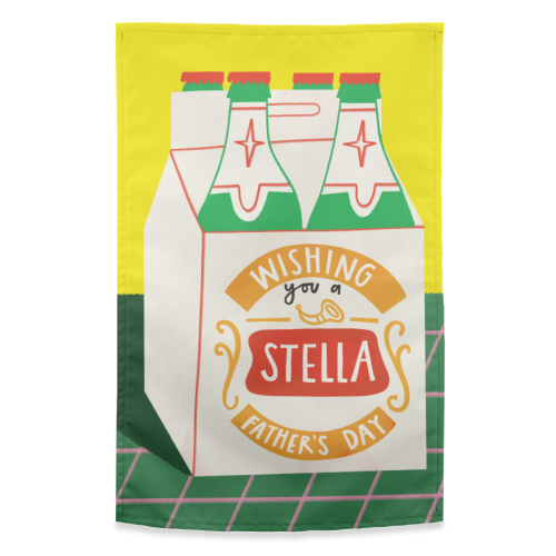 Funny Stella Beer Father's Day Giftware - funny tea towel by AbiGoLucky