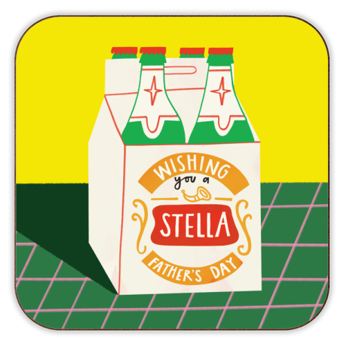 Funny Stella Beer Father's Day Giftware - personalised beer coaster by AbiGoLucky