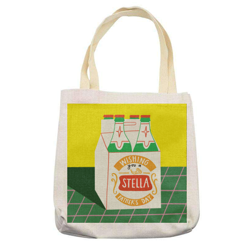 Funny Stella Beer Father's Day Giftware - printed canvas tote bag by AbiGoLucky