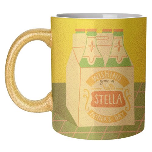 Funny Stella Beer Father's Day Giftware - unique mug by AbiGoLucky