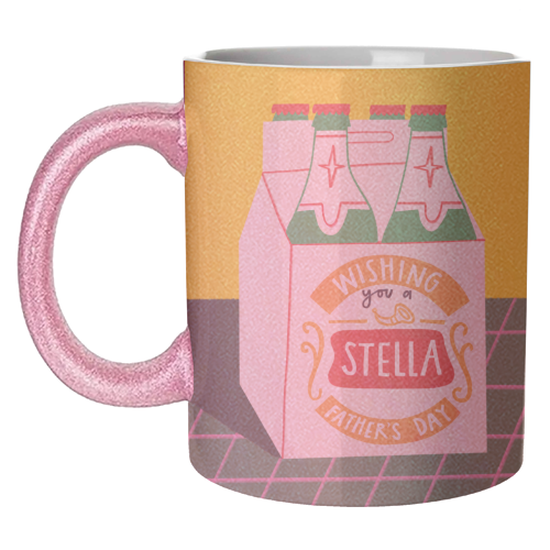 Funny Stella Beer Father's Day Giftware - unique mug by AbiGoLucky