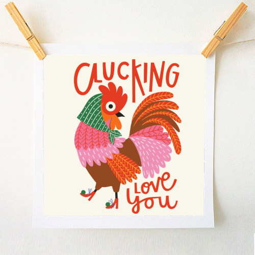 Clucking Love You Chicken Illustration - A1 - A4 art print by AbiGoLucky