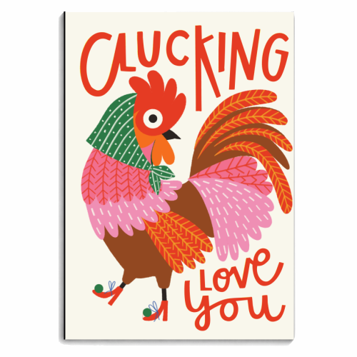 Clucking Love You Chicken Illustration - personalised A4, A5, A6 notebook by AbiGoLucky