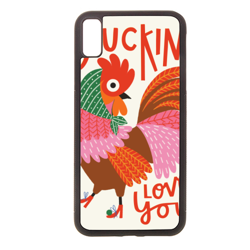 Clucking Love You Chicken Illustration - stylish phone case by AbiGoLucky