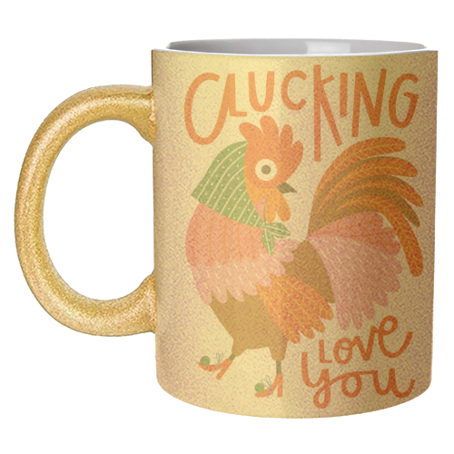 Clucking Love You Chicken Illustration - unique mug by AbiGoLucky