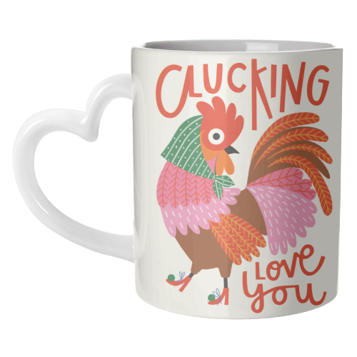 Clucking Love You Chicken Illustration - unique mug by AbiGoLucky