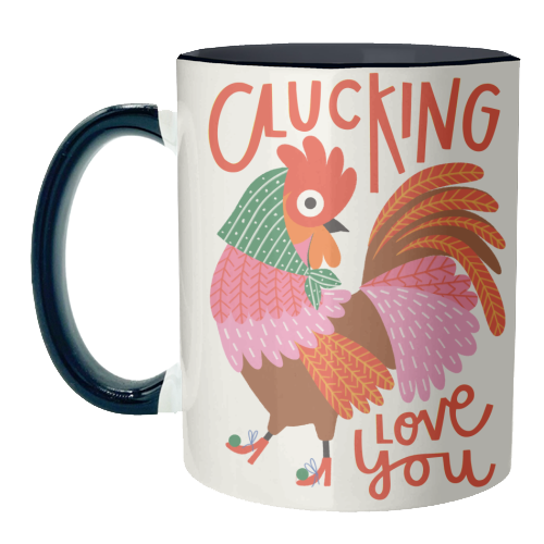 Clucking Love You Chicken Illustration - unique mug by AbiGoLucky