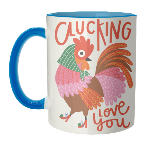 Clucking Love You Chicken Illustration - unique mug by AbiGoLucky