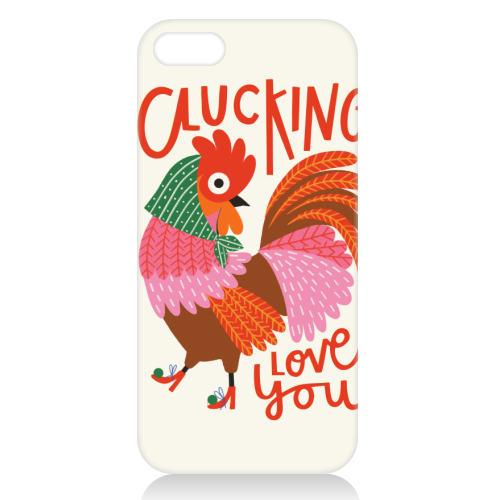 Clucking Love You Chicken Illustration - unique phone case by AbiGoLucky