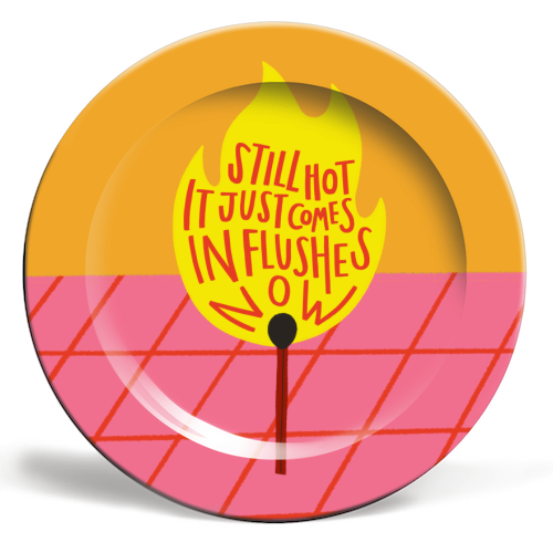 HOT FLUSHES - ceramic dinner plate by AbiGoLucky