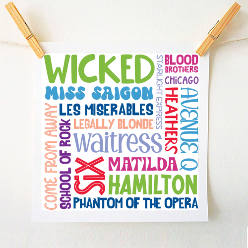 Modern Musicals - A1 - A4 art print by All About Words Designs