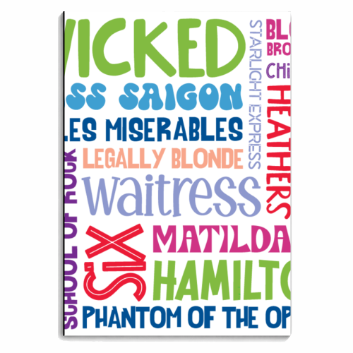 Modern Musicals - personalised A4, A5, A6 notebook by All About Words Designs