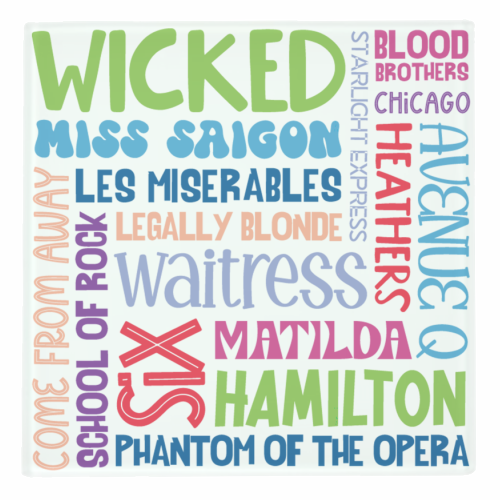 Modern Musicals - personalised beer coaster by All About Words Designs