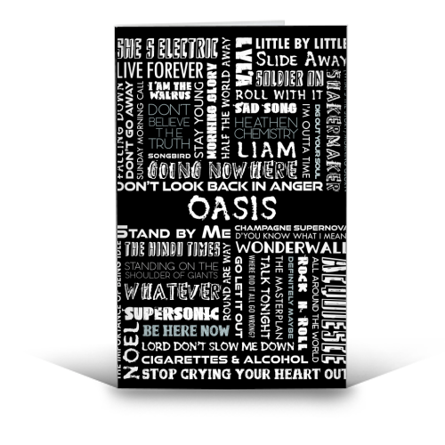 Oasis Word Art - funny greeting card by All About Words Designs