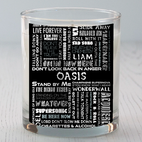 Oasis Word Art - scented candle by All About Words Designs