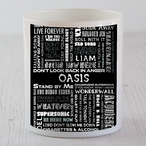 Oasis Word Art - scented candle by All About Words Designs
