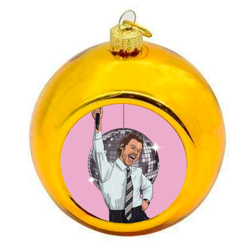 Disco Harry - colourful christmas bauble by The Girl Next Draw