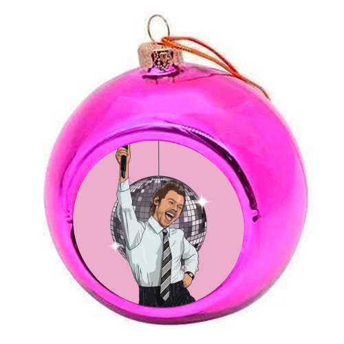 Disco Harry - colourful christmas bauble by The Girl Next Draw