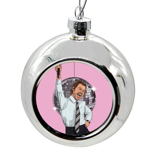 Disco Harry - colourful christmas bauble by The Girl Next Draw