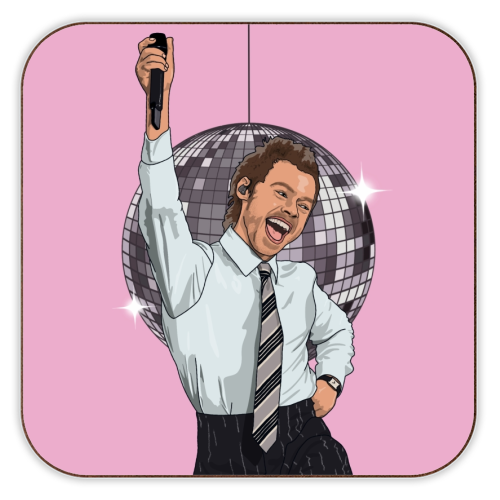 Disco Harry - personalised beer coaster by The Girl Next Draw