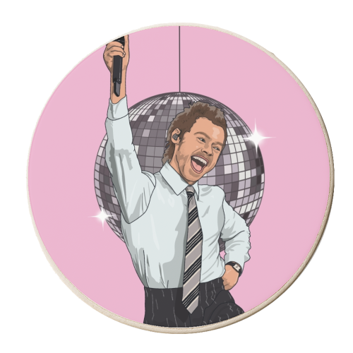 Disco Harry - personalised beer coaster by The Girl Next Draw