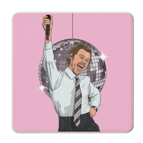 Disco Harry - personalised beer coaster by The Girl Next Draw