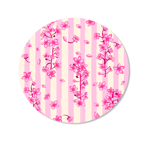 Retro Pink Cherry Blossoms - Magnet by EZbie