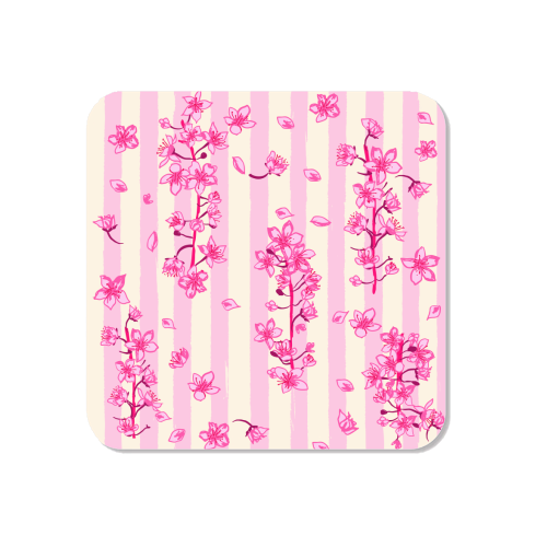 Retro Pink Cherry Blossoms - Magnet by EZbie