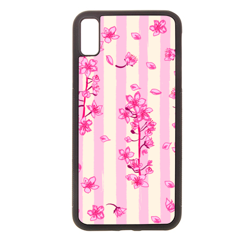 Retro Pink Cherry Blossoms - stylish phone case by EZbie