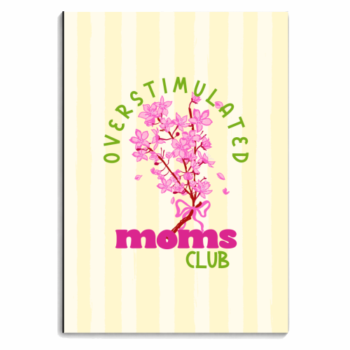 Overstimulated Moms Club with Sakura Bouquet - personalised A4, A5, A6 notebook by EZbie