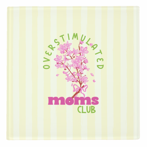 Overstimulated Moms Club with Sakura Bouquet - personalised beer coaster by EZbie