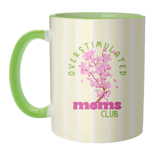 Overstimulated Moms Club with Sakura Bouquet - unique mug by EZbie