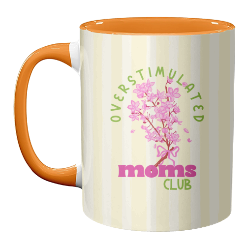 Overstimulated Moms Club with Sakura Bouquet - unique mug by EZbie