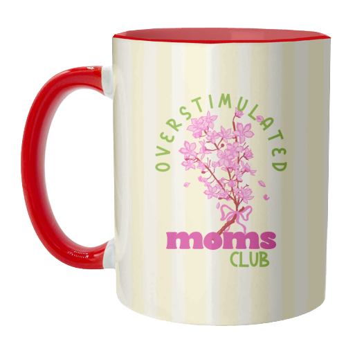 Overstimulated Moms Club with Sakura Bouquet - unique mug by EZbie