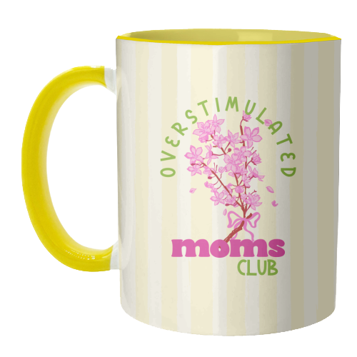 Overstimulated Moms Club with Sakura Bouquet - unique mug by EZbie