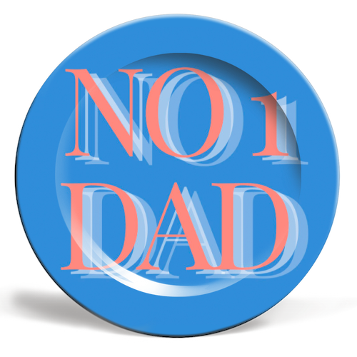 No 1 Dad - ceramic dinner plate by Proper Job Studio