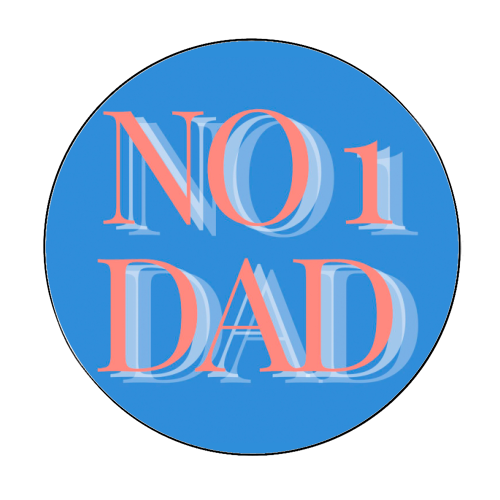 No 1 Dad - Circle Sticker by Proper Job Studio