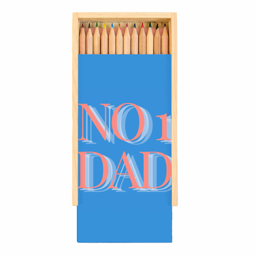 No 1 Dad - Coloured Pencils with Box by Proper Job Studio