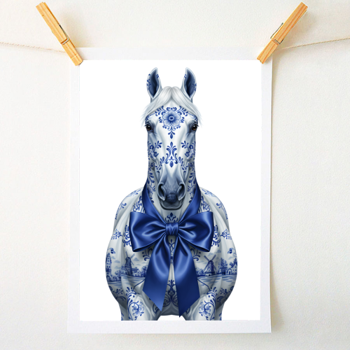 Delft Elegant Horse - A1 - A4 art print by haris kavalla