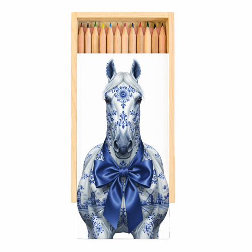 Delft Elegant Horse - Coloured Pencils with Box by haris kavalla