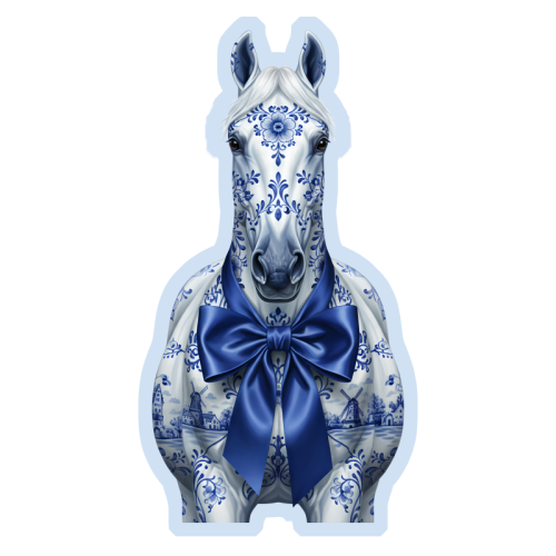 Delft Elegant Horse - Die Cut Sticker by haris kavalla
