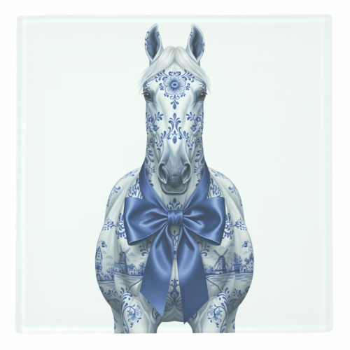 Delft Elegant Horse - personalised beer coaster by haris kavalla