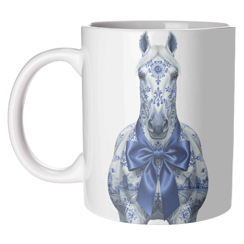 Delft Elegant Horse - unique mug by haris kavalla