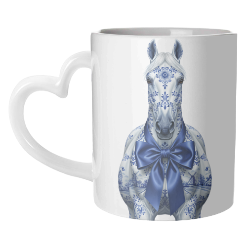 Delft Elegant Horse - unique mug by haris kavalla