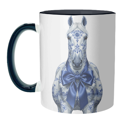 Delft Elegant Horse - unique mug by haris kavalla
