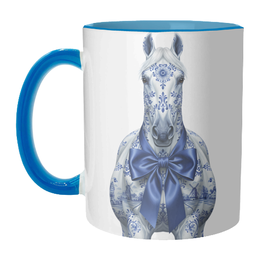 Delft Elegant Horse - unique mug by haris kavalla