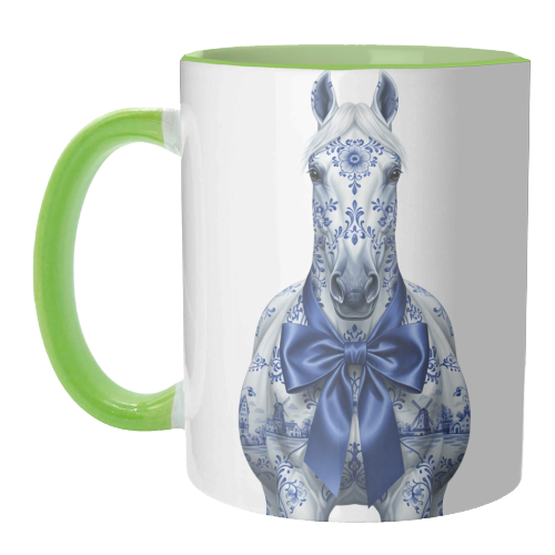 Delft Elegant Horse - unique mug by haris kavalla