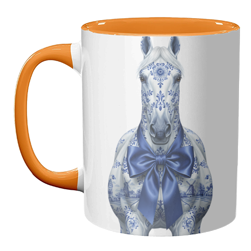 Delft Elegant Horse - unique mug by haris kavalla